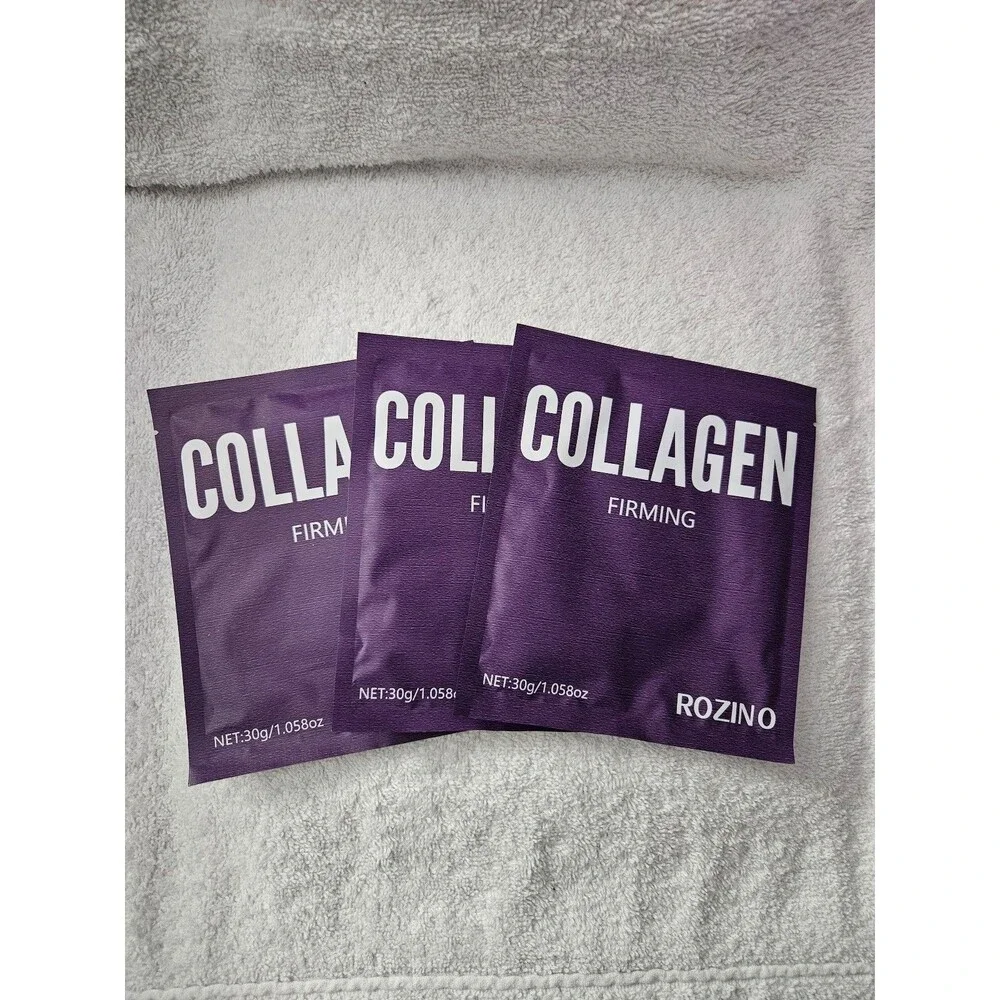 Lot of 3 Rozino Collagen Sheet Mask Firming Daily Face Mask Anti Aging Hydrating
